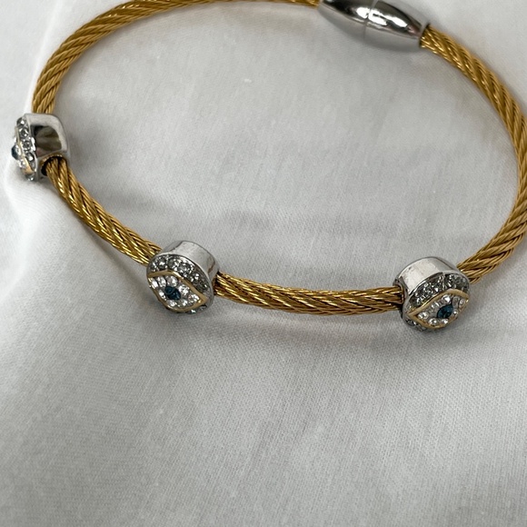 Cable/Rope Bangle with Evil Eye - Picture 13 of 15